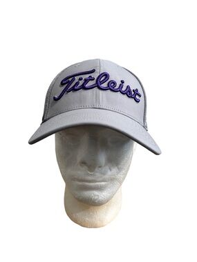 Titleist Light Gray Baseball Cap with Purple Raised Logo